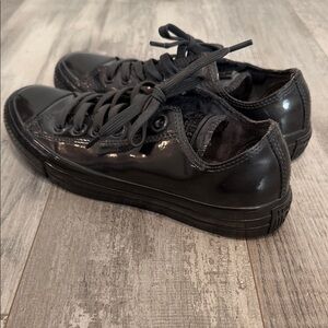 Converse Low Top Space Gray Patent Leather Sneakers